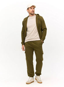 Sweat-shirt à capuche zippé streetwear d'hiver, col montant, pull en tissu gaufré, sweat-shirt en polaire pour homme, personnalisable, séchage rapide - Product Image 2