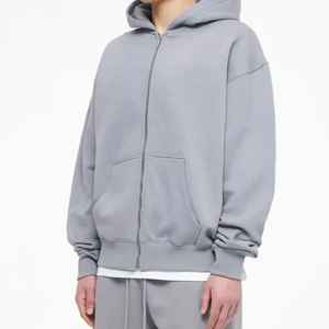 Sweat à capuche premium surdimensionné pour unisexe haute qualité poids lourd personnalisé à capuche sans cordon épais teint uni pour la saison d'automne - Product Image 3