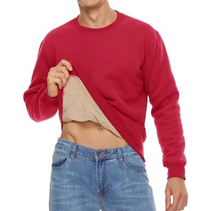 Sweat épais pour homme et femme Sweat-shirt décontracté chaud doublé Sherpa Pullover Crewneck Sweatshirt Top - Product Image 3