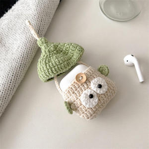 Étui de protection en coton tricoté à la main en forme de pomme de terre mignonne pour écouteurs Bluetooth Apple AirPods 4e génération, 2, 3 et Pro2 - Product Image 1