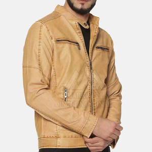 Vente en gros Streetwear extérieur Veste en cuir personnalisée hiver mode décontractée hommes Veste d'hiver en cuir - Product Image 5