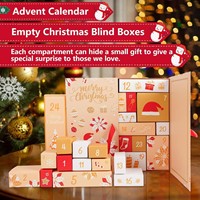Boîte de calendrier de l'avent Nova personnalisable de 12 jours emballage en carton vide personnalisé cadeau de Noël Ramadan éponge en papier Kraft