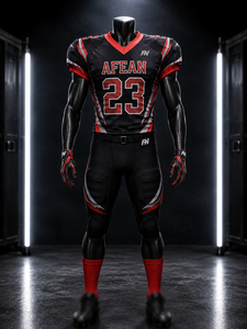Wholesale Men American Football Jersey 23 Black Red Short Sleeve Moisture Wicking Fitted Heat-<b>Transfer</b> Printed 100% Polyester - Product Image 1
