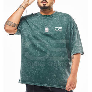 Lavé Vintage 100% coton hommes lavage à l'acide t-shirt à manches courtes mode t-shirt hommes lavage à l'acide t-shirt - Product Image 1