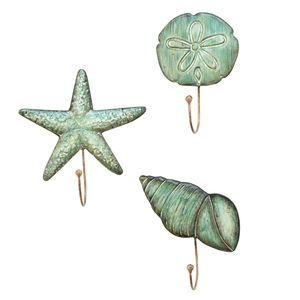 ตะขอแขวนกุญแจโลหะเปลือกหอยสีขาวสำหรับตกแต่งห้องนั่งเล่นบ้านตะขอแขวนเสื้อโค้ทแบบแฮนด์เมดไม้แขวนเสื้อทนทานแบบวินเทจ - Product Image 3