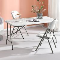 Table de pique-nique de camping pliante personnalisée en gros en plastique pour fête et événement en plein air portable pas cher