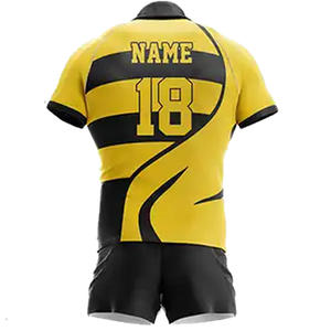 Elegantes conjuntos de uniformes de rugby Nombre de equipo personalizado Rendimiento mejorado Máxima comodidad Durabilidad mejorada Compatible con partidos de liga - Product Image 6