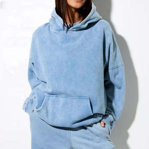 Sudadera con capucha y pantalón de lavado ácido, ajuste relajado, cómodo, ropa informal diaria - Product Image 2