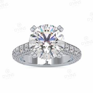 Madison Bague de fiançailles en diamant naturel rond 1.5ct Style classique avec diamant naturel VVS Or 18 carats Fêtes 14 carats - Product Image 1