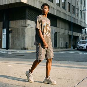 <b>Men</b> Solid Nylon Cargo <b>Shorts</b> Custom Puff Print Breathable Streetwear <b>Baggy</b> Fit Gym Casual Half Pants Wholesale Bulk OEM Supply - Product Image 5