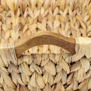 Cestas Rectangulares de Jacinto Tejidas a Mano ISLA, Organizador de Mimbre Apilable, Paquete de 2 con Asas de Madera Curvadas para Uso en el Hogar, Hoteles y Comercios - Product Image 6