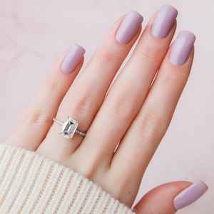 Bague de promesse en argent sterling 925 scintillante avec moissanite taille radiant, bague de fiançailles de mariage élégante, cadeau pour femme, vente en gros - Product Image 3