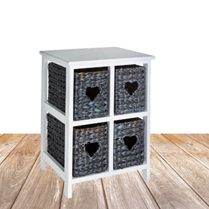 Tiroir de rangement en bois de style boho avec jacinthe d'eau tissée à la main pour chambre à coucher salon ensemble de gros meubles de maison du Vietnam - Product Image 3