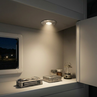 Plafonnier LED pour intérieur de camping-car 2W, lumière de dôme en aluminium, dimmable PWM, blanc chaud 3000K, 10-30V DC pour camping-car, caravane, bateau