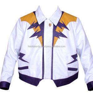 Veste en cuir de vache véritable blanc pour homme avec motifs brodés personnalisés au dos, personnalisation du logo, vestes pour homme - Product Image 5