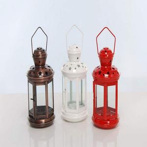 Gran oferta, linternas de metal y vidrio hechas a mano coloridas y elegantes para festivales, linternas baratas para bodas, decoración del hogar - Product Image 1