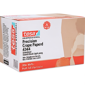 TESA Precision <b>Crepe</b> <b>Paper</b> 4344 Standard Smooth Light Beige 50mm Width X 50m Length <b>Roll</b> Pack Size 3 for Crafts - Product Image 3