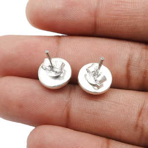 Los pendientes de plata de ley 925 a la moda vienen con pendientes de tuerca de piedras preciosas de Calcedonia Natural, la mejor joyería Bohemia para regalo - Product Image 2