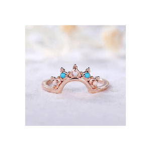 เครื่องประดับที่ดีที่เป็นของแข็ง14K 18K แหวนทองแท้นอนงาม Arizona เทอร์ควอยซ์หรูหราออกแบบใหม่แหวนเครื่องประดับที่ดีกับ moontsone - Product Image 1