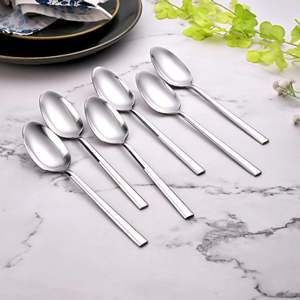 Sleekline Eco-Friendly Stainless Steel Spoons and Forks Set <b>Small</b> <b>Mirror</b> Polished Wooden Handle for Tea Food Party Measuring - Product Image 1