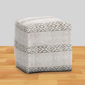 Beautiful Handmade 100% Cotton Decorative Pouf Ottoman with Block Print Pattern Modern Design Style for Weddings - Product Image 1