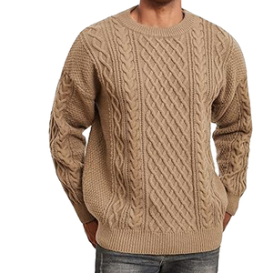 Personalizado OEM ODM hombres suéter de punto de algodón de punto Jacquard suéter fabricante cuello redondo manga larga suéter de punto hombres - Product Image 3