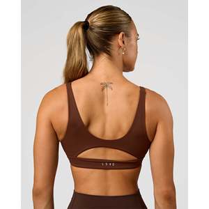 Top Deportivo de Yoga Acolchado Sin Costuras Vitality - Ropa Deportiva Ligera para Gimnasio para Mujer, Talla XS, Estampado Chocolate Caliente - Product Image 2