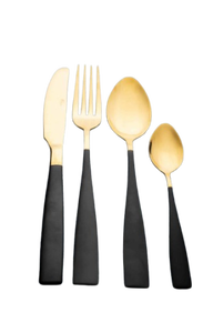 Juego de Cubiertos Opulentos Negro y Dorado - Product Image 2