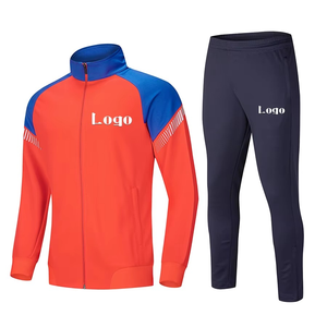Vente en gros de 2 pièces maillots d'entraînement de football personnalisés kits de jogging d'hiver avec veste à glissière survêtements respirants - Product Image 1