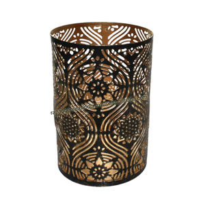 Bougeoir à bougie chauffe-plat élégant en métal fait à la main avec motif de fleurs coupées pour la maison, le salon et la décoration de table - Product Image 3