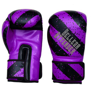 Guantes de boxeo de cuero beige con logotipo personalizado profesional para deportes al aire libre incluye equipo de artes marciales - Product Image 6