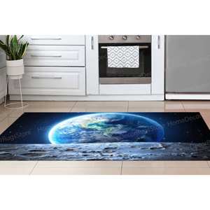 Alfombra de Lana con Estampado de Patchwork Sky View, Diseño Tradicional Ecológico, Pelo Medio, Base de Látex, Decoración para Salón, Regalo para Ella - Product Image 4