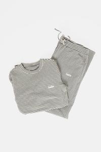 Ensemble de survêtement décontracté d'hiver à manches longues, uni, brodé, gris chiné et blanc - Product Image 5