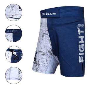 Short thaïlandais avec logo personnalisé pour enfants MMA BJJ Entraînement au combat No Gi Kickboxing Gym Exercise Trunks Rash Guard OEM Vêtements d'arts martiaux - Product Image 4