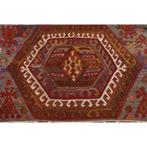 Tapis turc vintage, tapis Kilim 3x5,4 pieds, tapis oriental rouge brun - Product Image 5