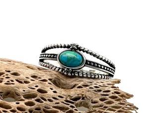 Boho Style classique bague bijoux pour femmes bijoux en argent 925 en argent Sterling Turquoise pierre précieuse à la main bague cadeau pour l'amour - Product Image 5