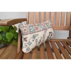 หมอนขนสัตว์ kilim สีเบจ8x16นิ้วหมอนเน้นหรูหราพร้อมลวดลายดอกไม้วินเทจเทคนิคการทอผ้าแบบพกพาสำหรับเครื่องนอนโซฟา - Product Image 2