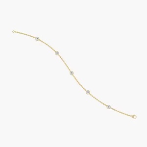 Pulsera de Diamantes Redondos de Moda, Cadena de Oro Amarillo de 18k, Diseño Clásico Brillante para Chicas - Product Image 2