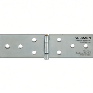 VORMANN 40mm High 180mm Wide Rolled <b>Table</b> Hinge 1.7mm Thick Blue Zinc-Plated Steel 10-Pack for <b>Tables</b> - Product Image 3
