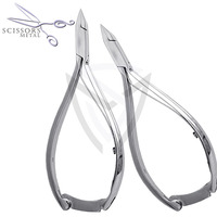 Coupe-ongles latéral professionnel classique en acier inoxydable à pointe flèche, 12 cm, avec double poignée à ressort, prix de gros