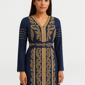 เดรสคาฟตันอาบายาประดับลูกปัดหรูหราเสื้อผ้าอิสลามแบบถักด้วยมือสำหรับงานแต่งงานระบายอากาศและผลิตในอินเดีย - Product Image 2