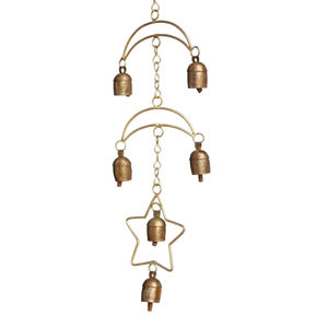 ROSHAN HANDICRAFTS Eco-Friendly Handicraft Metal Bell Customizable Size Shape Modern Style Wall Hanging for <b>Christmas</b> Decor - Product Image 5