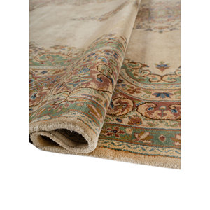 Tapis en laine noués à la main Aalam Green Pae-6377, grand format, design Jaipur US, pour entrée de maison, couloir, rectangulaire, abstrait - Product Image 2