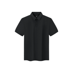 T-shirt à manches courtes ERKE pour homme en microfibre piqué respirante de haute qualité, coupe standard, noir uni, taille [taille à préciser] - Product Image 1