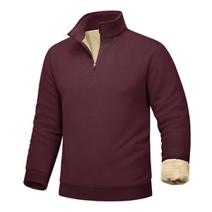 Automne et hiver nouvelle mode pull ample à manches longues couleur unie pull tricot Zip pull sweats hommes - Product Image 1