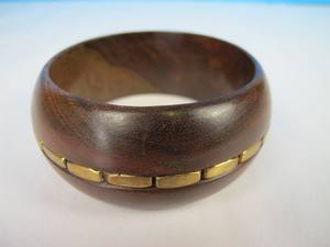 Pulsera retro clásica, pulsera negra de madera de moda, accesorio versátil de madera redonda - Product Image 3