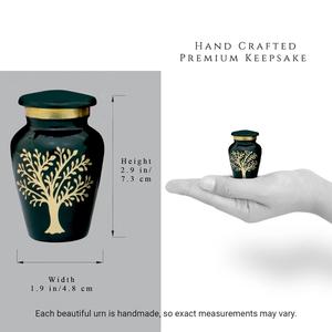 Small Green <b>Urns</b> - Tree of Life Keepsake Set of 4 - <b>Mini</b> <b>Urns</b> <b>for</b> Human <b>Ashes</b> Male & Female - Handcrafted Cremation <b>Urns</b> - Product Image 3