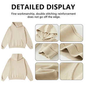 Sweat à capuche personnalisé unisexe de haute qualité Texte imprimé personnalisé Vêtements de travail solides Top Hiver Cadeau Techniques teintées en couleur unie Vente en gros - Product Image 3