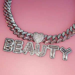 Custom <b>Name</b> 925 Sterling Silver Pendant Iced Out VVS Moissanite Diamond Cuban <b>Chain</b> Hip Hop Statement Necklace For Men Women - Product Image 4