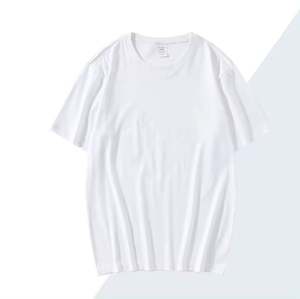 Camiseta de manga corta con cuello redondo en blanco Unisex de algodón 100% de alta calidad para hombres y mujeres, Impresión de logotipo personalizado al por mayor de fábrica - Product Image 3